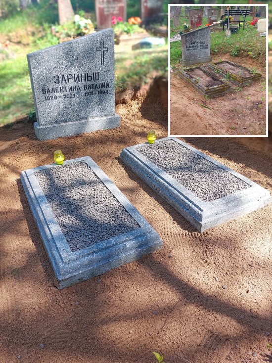 Уборка могилы до и после в Даугавпилсе