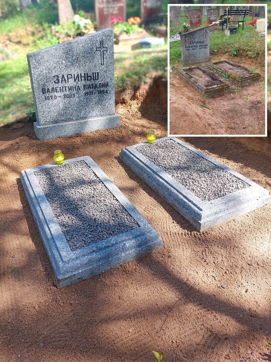 Уборка могилы до и после в Даугавпилсе